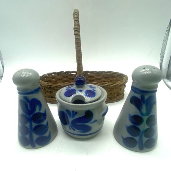 Vintage Salt Glaze Picnic‎ Condiment Salt and Pepper Honey/mustard Germany? - Picture 1 of 5